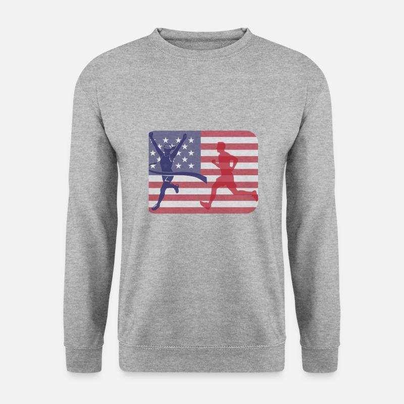 USA-Marathon - Unisex Pullover - Weißgrau meliert