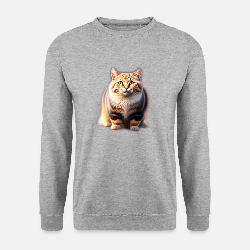 Katze - Unisex Pullover - Weißgrau meliert