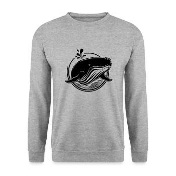 Wal Meer Fische - Unisex Pullover - Weißgrau meliert - Vorne - Alina (178cm) & Michal (187cm)