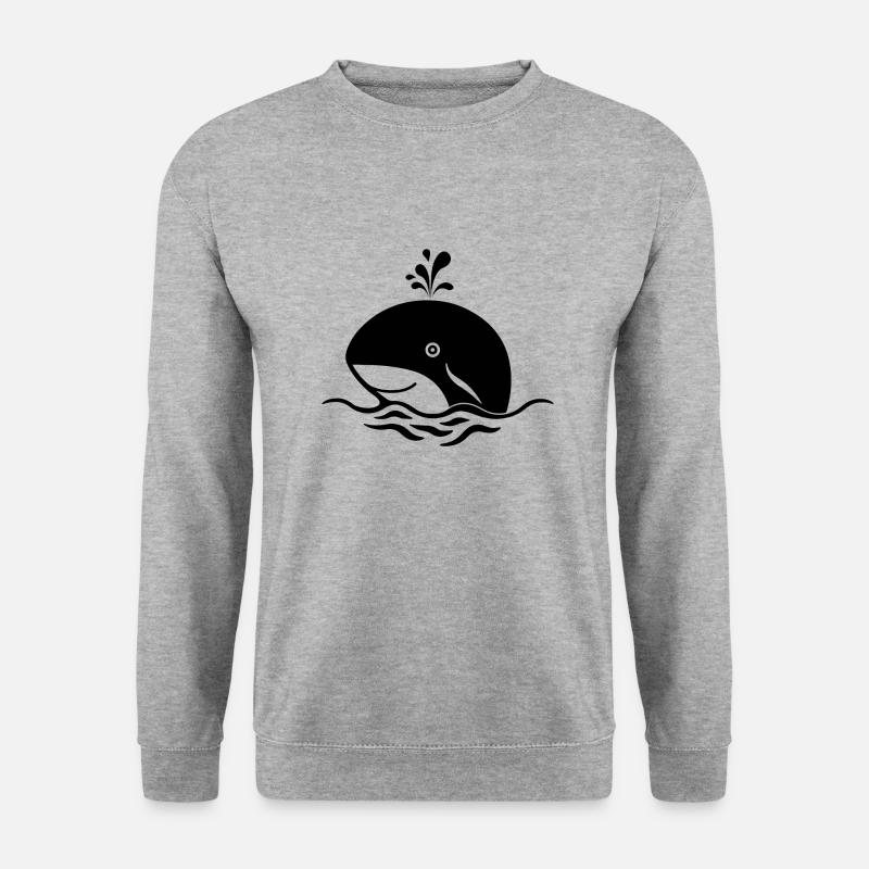 Wal Meer Fische - Unisex Pullover - Weißgrau meliert