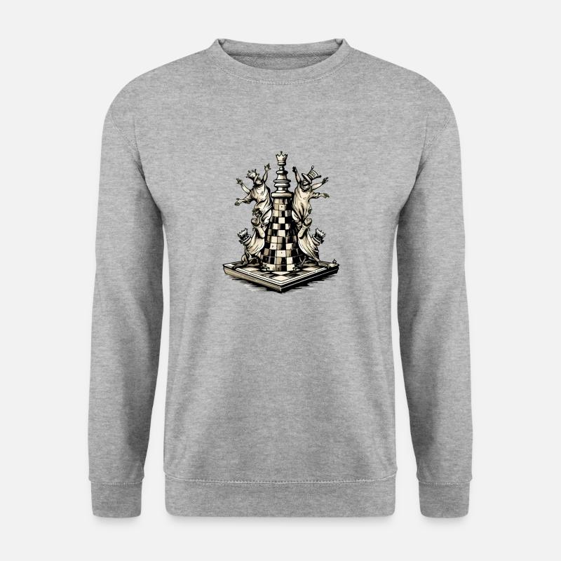 Der verzauberte Turm - Unisex Pullover - Weißgrau meliert