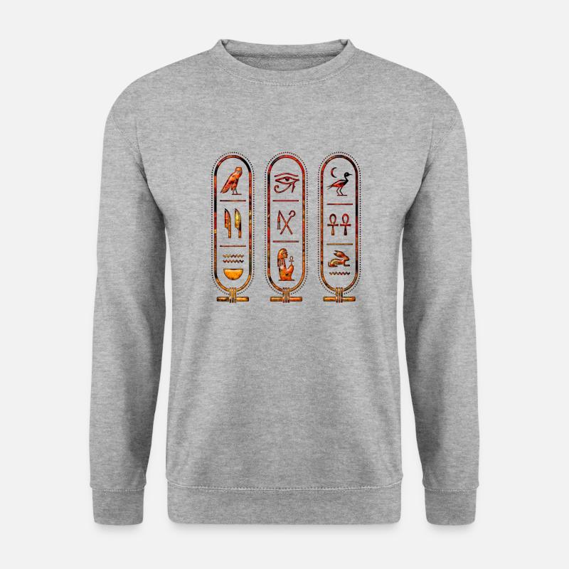 Ägypten Ägypten Isis Pharaonen Pharaonen Pyramide Afrika - Unisex Pullover - Weißgrau meliert