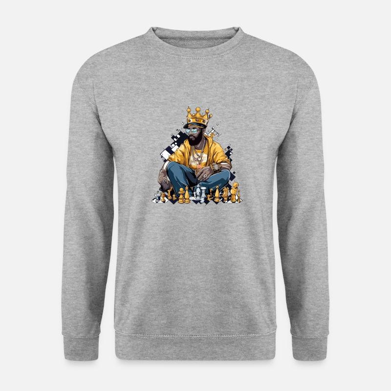 Jack der Schachspieler - Unisex Pullover - Weißgrau meliert