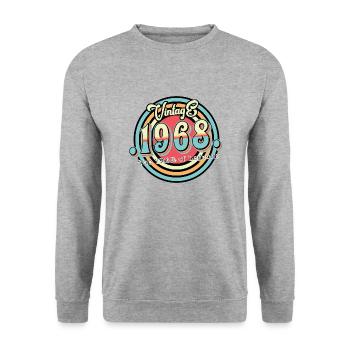 Millésime 1968 - Sweat-shirt Unisexe - gris chiné - Devant - Alina (178cm) & Michal (187cm)