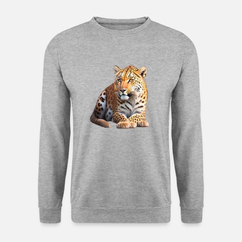 Leopard - Unisex Pullover - Weißgrau meliert