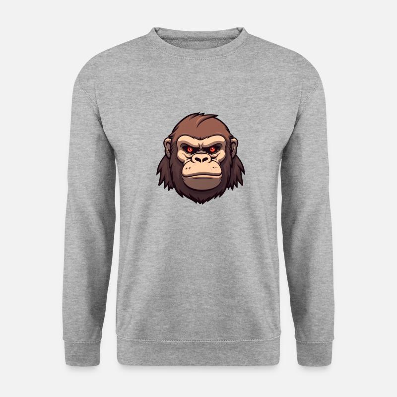 Gorilla Anime - Unisex Pullover - Weißgrau meliert