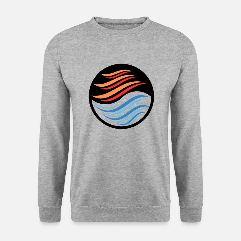Yin & Yang Waves - Unisex Pullover - Weißgrau meliert