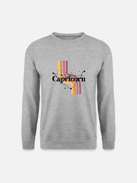 Steinbock Retro Horoskop - Unisex Pullover - Weißgrau meliert