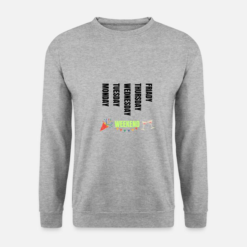 Wochentage - Unisex Pullover - Weißgrau meliert