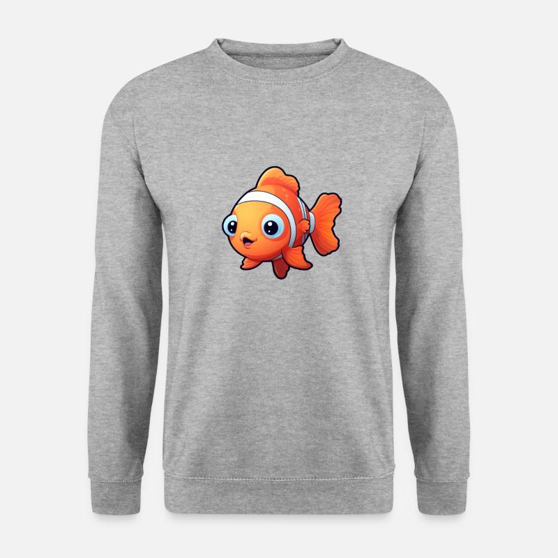 Clownfisch - Unisex Pullover - Weißgrau meliert