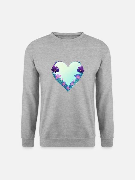 Blume Geschenk Blumen Garten Hobbygärtner Gärtner - Unisex Pullover - Weißgrau meliert