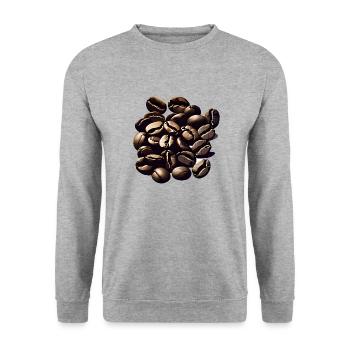 Café cadeau Grain de café Tasse de café Caféine - Sweat-shirt Unisexe - gris chiné - Devant - Alina (178cm) & Michal (187cm)