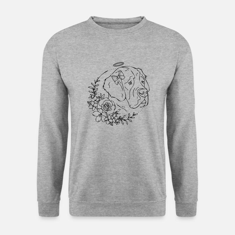 Hund - Unisex Pullover - Weißgrau meliert