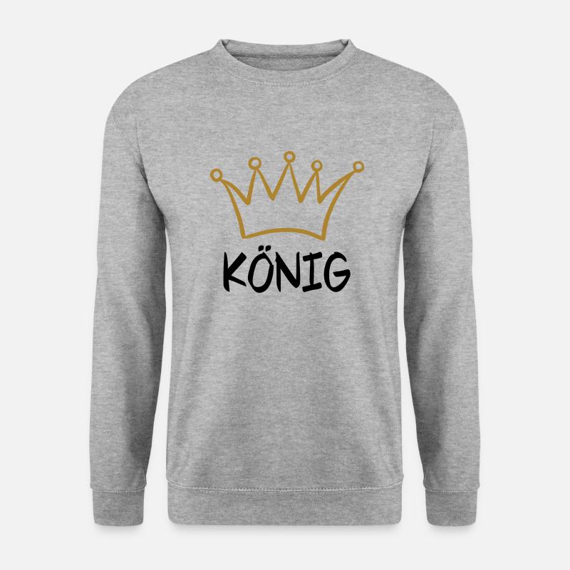 KÖNIG 1 - Unisex Pullover - Weißgrau meliert