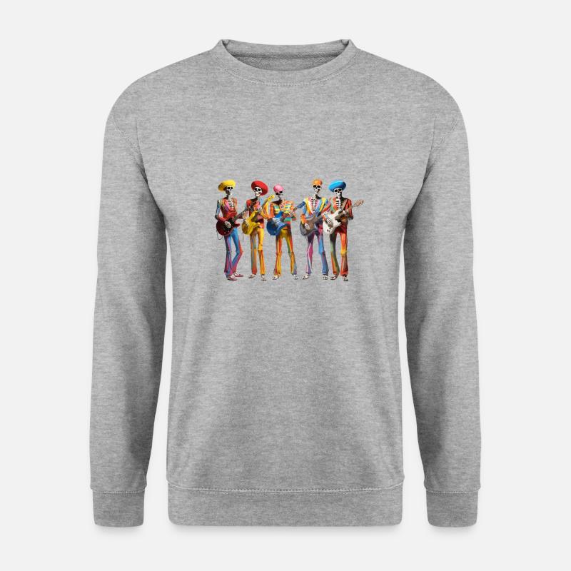 verrückte Skelette - Unisex Pullover - Weißgrau meliert