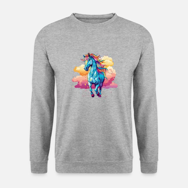 im Himmelgalopp - Unisex Pullover - Weißgrau meliert