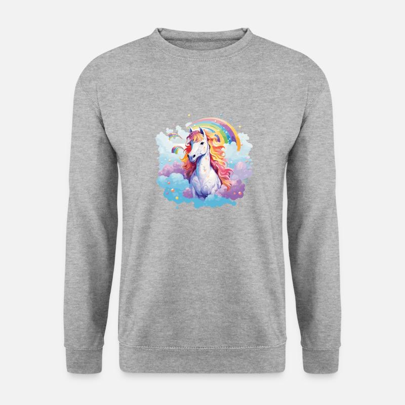 Himmelspferd - Unisex Pullover - Weißgrau meliert