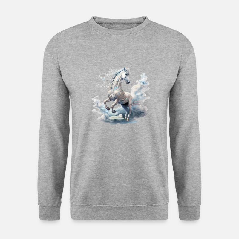 das weiße Pferd - Unisex Pullover - Weißgrau meliert