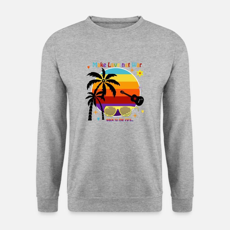 Back to the 70s - Unisex Pullover - Weißgrau meliert