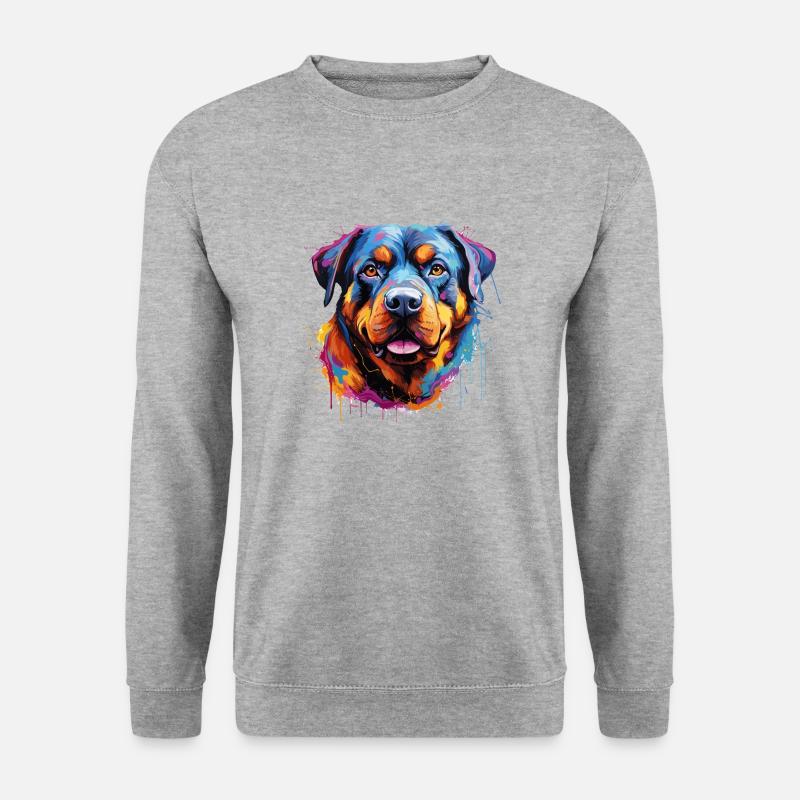 der liebe Rotti - Unisex Pullover - Weißgrau meliert