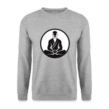 train the mind - Unisex Sweatshirt - salt & pepper - Front - Alina (178cm) & Michal (187cm)