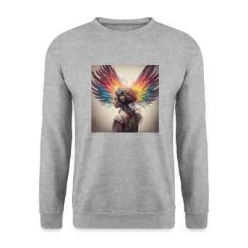 Elfe de la musique - Sweat-shirt Unisexe - gris chiné - Devant - Alina (178cm) & Michal (187cm)