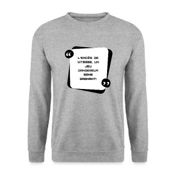 L'excès de vitesse un jeu dangereux, sans gagnant - Sweat-shirt Unisexe - gris chiné - Devant - Alina (178cm) & Michal (187cm)