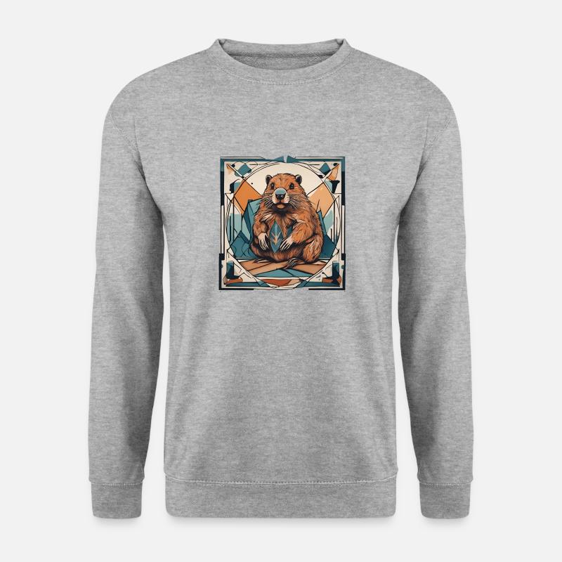 Biber - Unisex Pullover - Weißgrau meliert