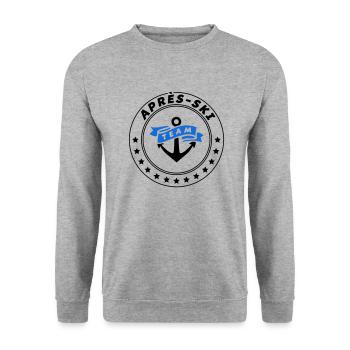 apres ski team anker - Unisex Pullover - Weißgrau meliert - Vorne - Alina (178cm) & Michal (187cm)