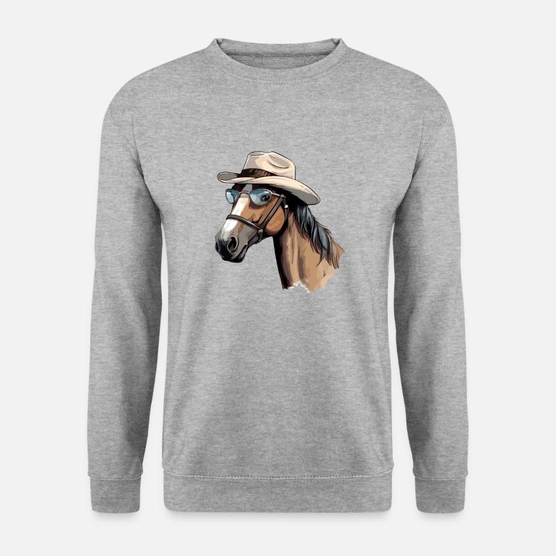 Zak das Cowboy-Pferd - Unisex Pullover - Weißgrau meliert