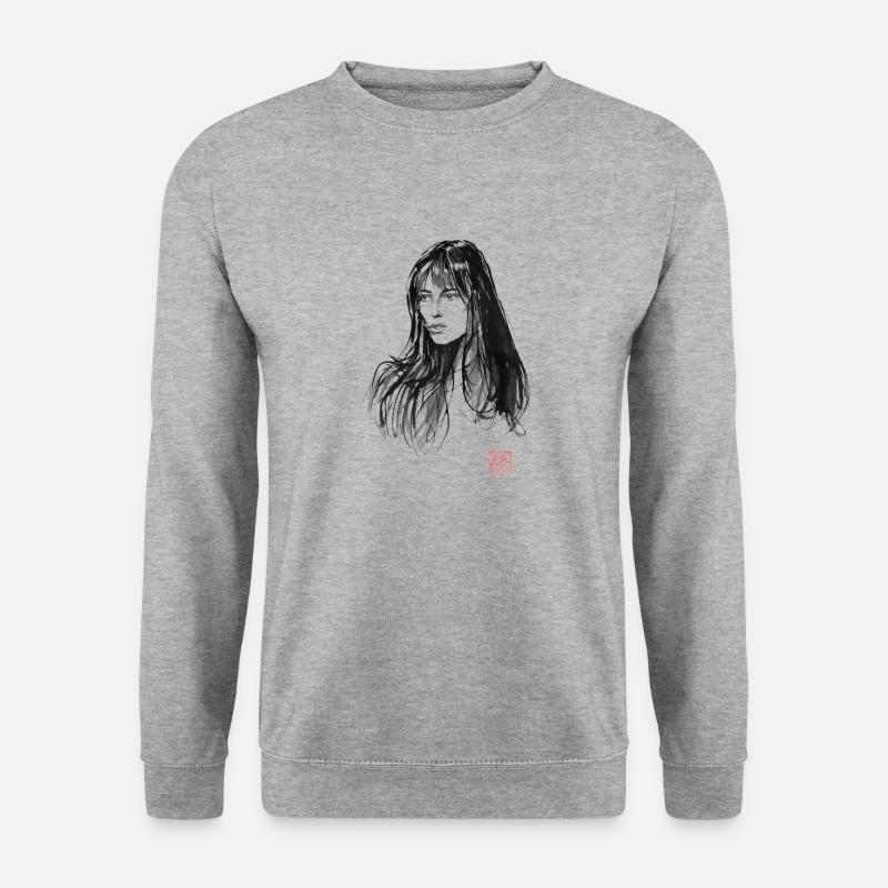 Jane Birkin - Unisex Pullover - Weißgrau meliert