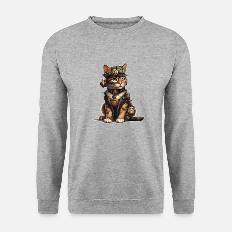 cat3 - Unisex Pullover - Weißgrau meliert