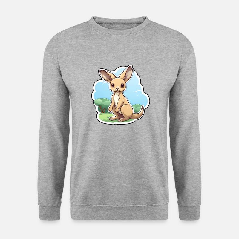 Känguru - Unisex Pullover - Weißgrau meliert