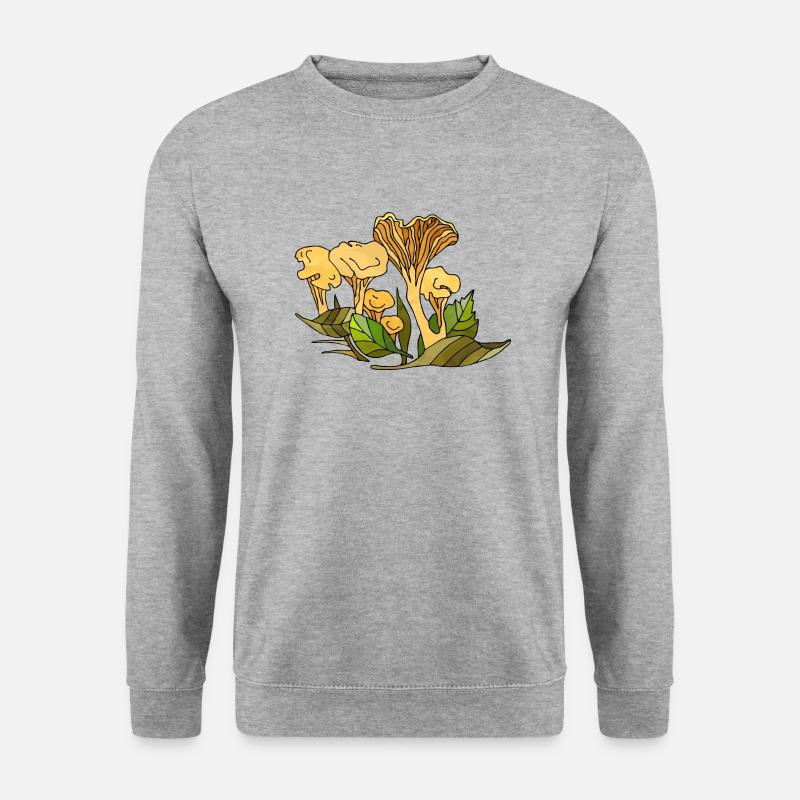 Pilze - Unisex Pullover - Weißgrau meliert