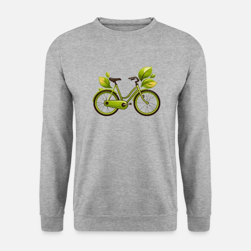 Fahrrad - Umweltschutz - Unisex Pullover - Weißgrau meliert