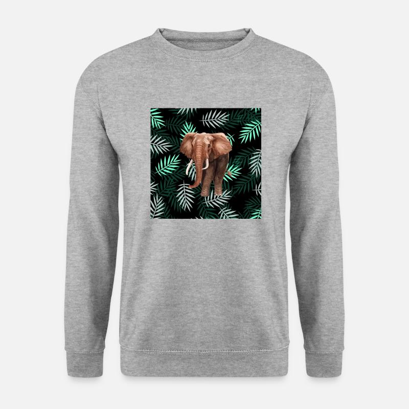 Palmen-Muster, Elefant Palm Pattern, Elephant - Unisex Sweatshirt - salt & pepper