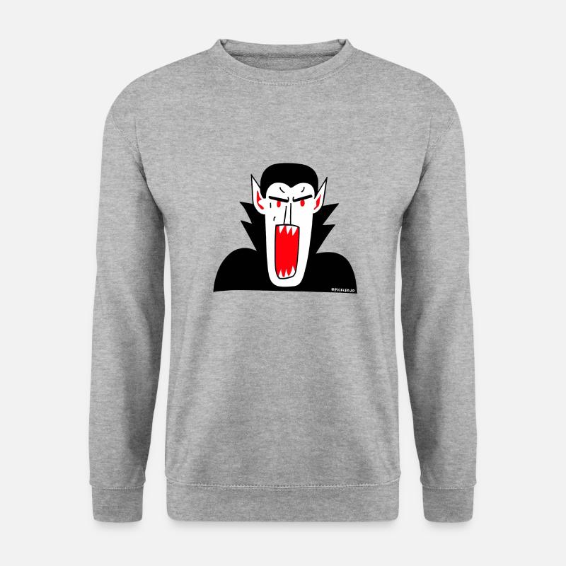 Dracula Karikatur - Unisex Pullover - Weißgrau meliert