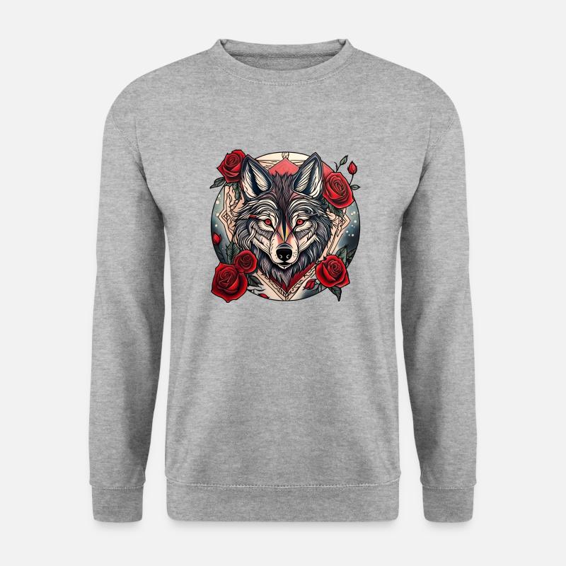 Wolf - Unisex Pullover - Weißgrau meliert