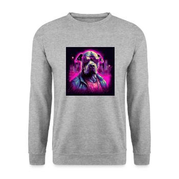 Cool Dog - Unisex Pullover - Weißgrau meliert - Vorne - Alina (178cm) & Michal (187cm)