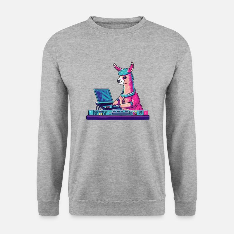 Alpaca Lama DJ Gift Idea - Unisex Sweatshirt - salt & pepper