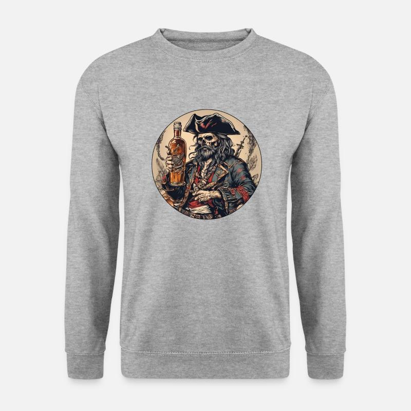 Dead Pirate - Unisex Pullover - Weißgrau meliert