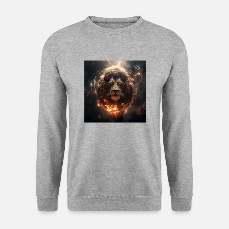 Hypnotik Löwe - Unisex Pullover - Weißgrau meliert