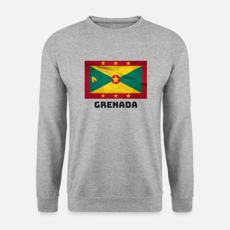 Grenada Flagge - Unisex Pullover - Weißgrau meliert