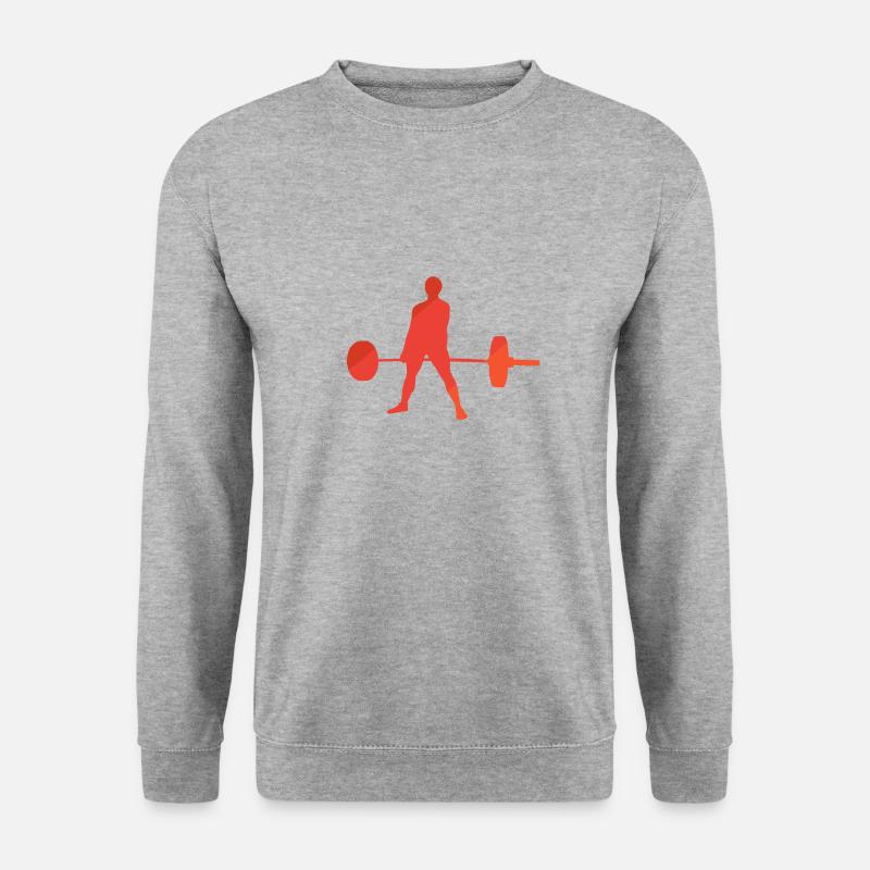 Weightlifting Gym Deadlift Muskelprotz - Unisex Pullover - Weißgrau meliert