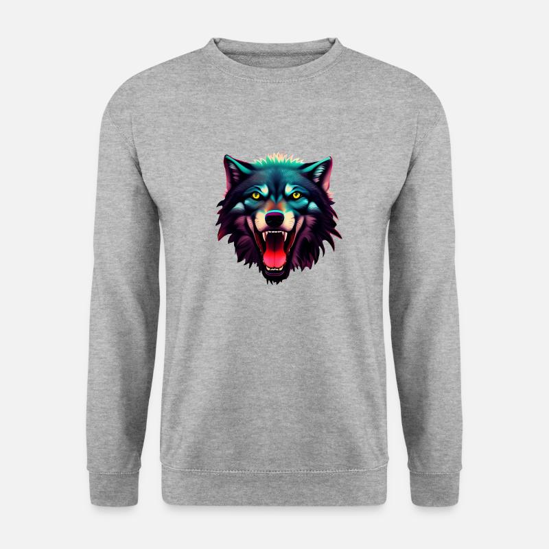 Wolf - Unisex Pullover - Weißgrau meliert