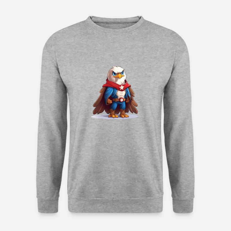 Amerikanischer Adler - Unisex Pullover - Weißgrau meliert