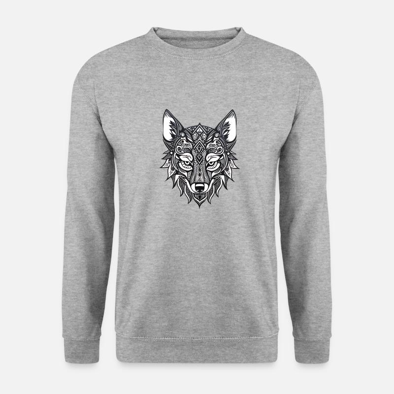 Wolf - Unisex Pullover - Weißgrau meliert