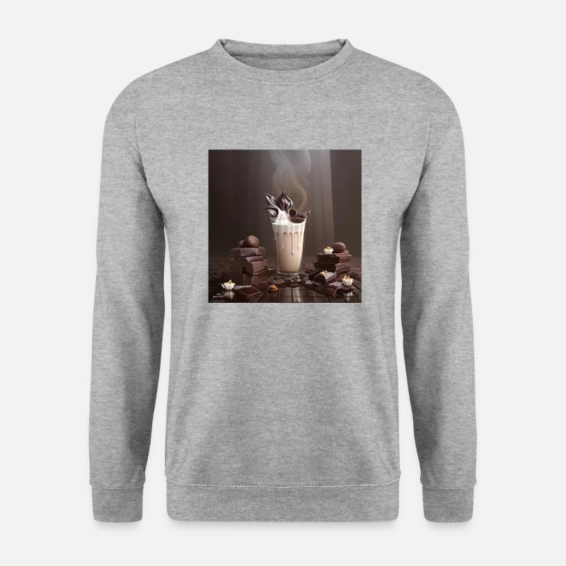 Heiße Schokolade - Unisex Pullover - Weißgrau meliert