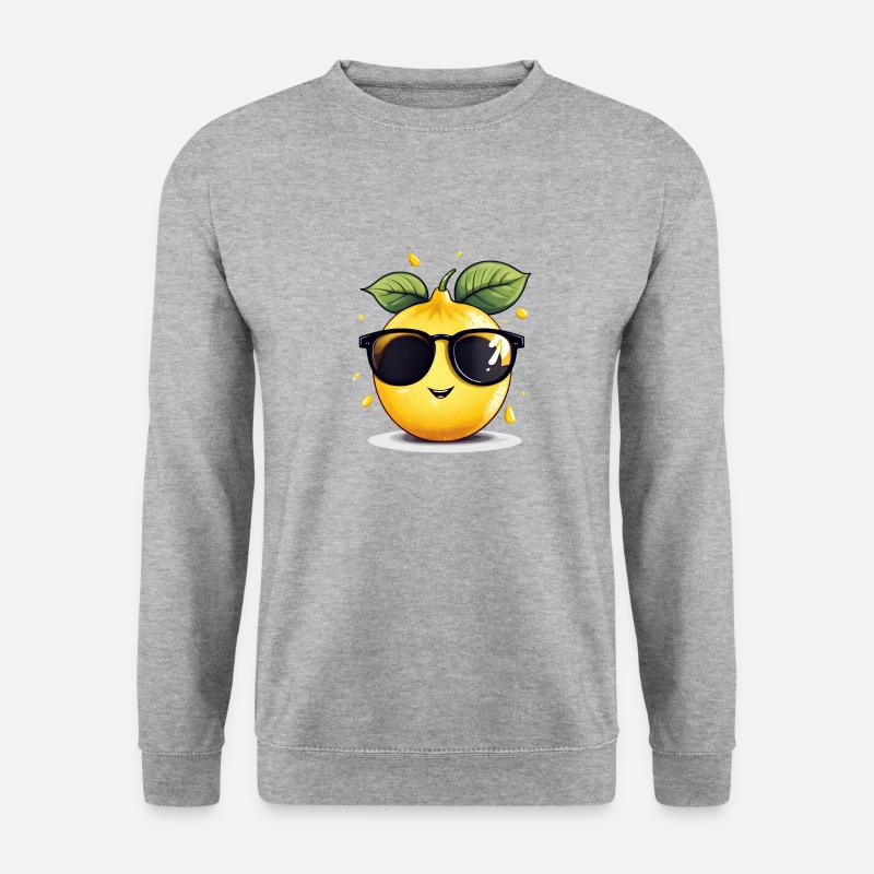 Eine Lässige Zitrone - Unisex Pullover - Weißgrau meliert