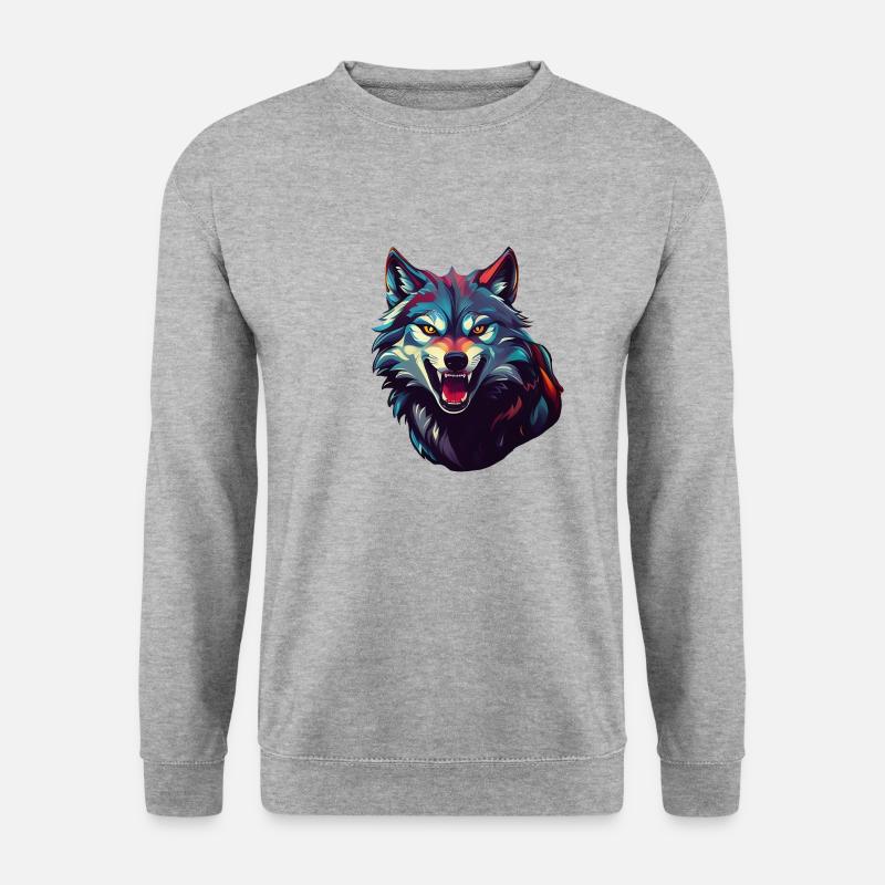 Wolf - Unisex Pullover - Weißgrau meliert